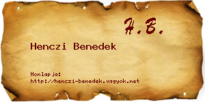 Henczi Benedek névjegykártya